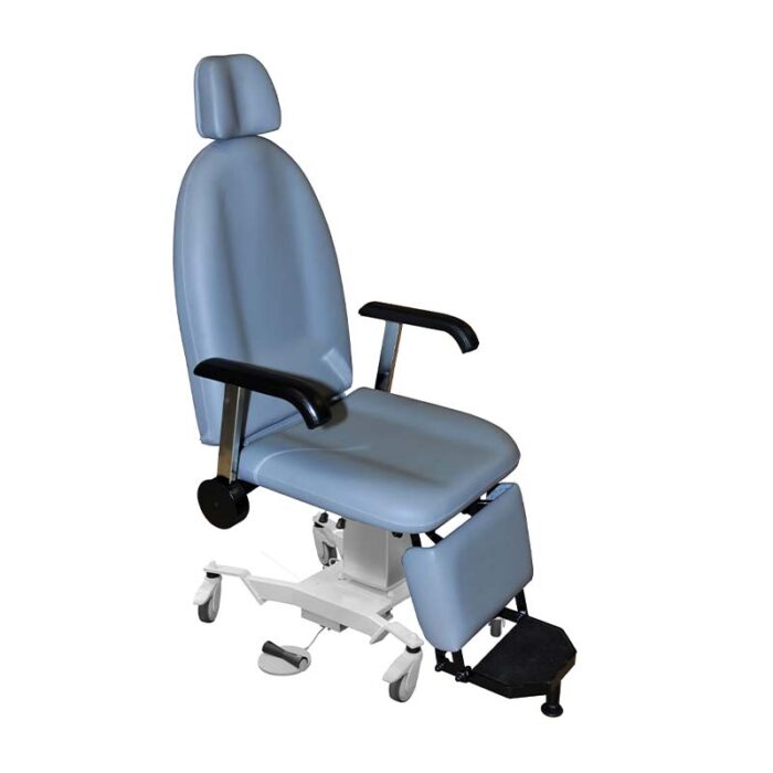 fauteuil orl elec roulettes bleu clair