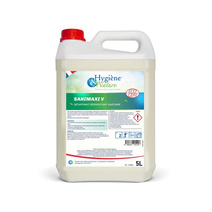 produit d'entretien d'hygiène & nature sanimaxi v détartrant désinfectant sanitaire 5l