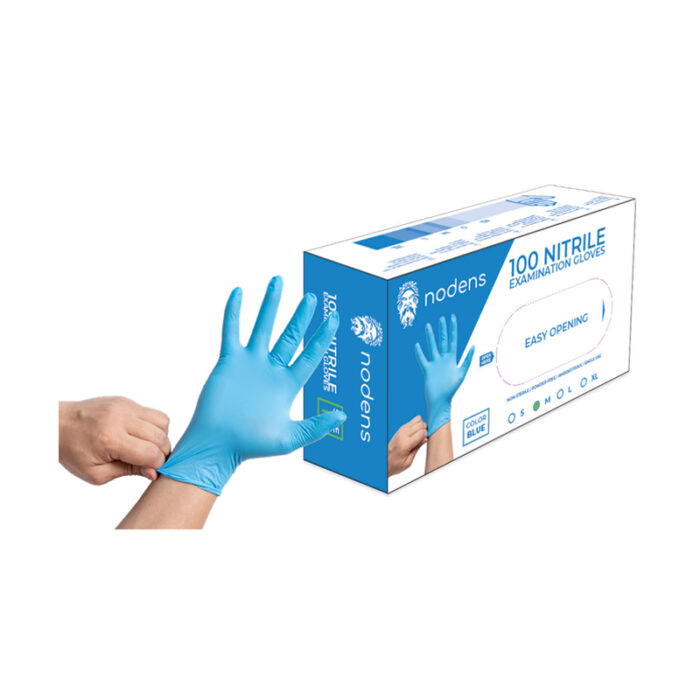 Gants nitrile nodens bleu sans poudre