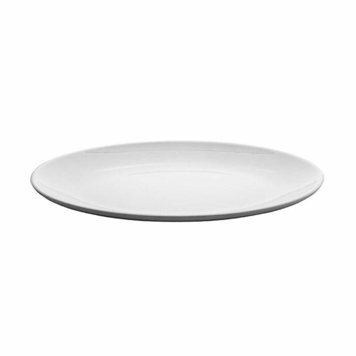 grande assiette ovale melamine blanche réutilisable profil
