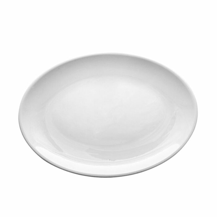 grande assiette ovale melamine blanche réutilisable