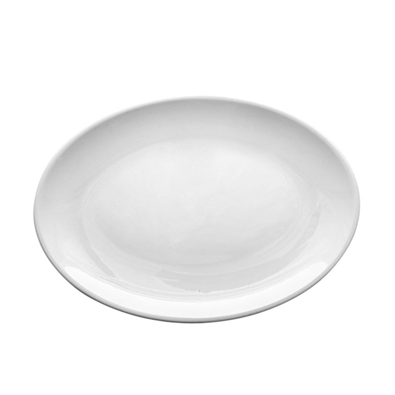 grande assiette ovale melamine blanche réutilisable