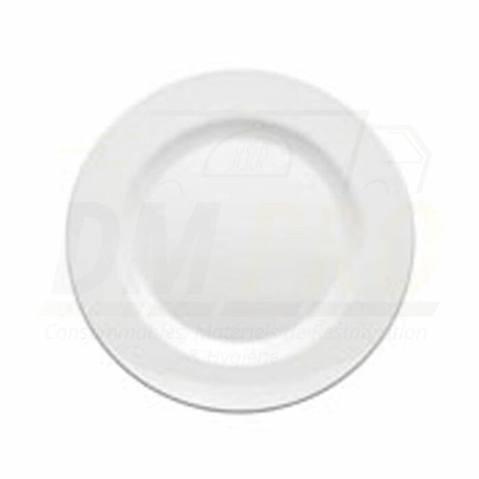 Assiette plate melamine blanche réutilisable M