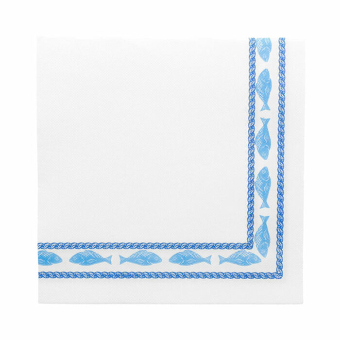 Serviette en pure cellulose ouate bleu 2 plis 40x40 cm