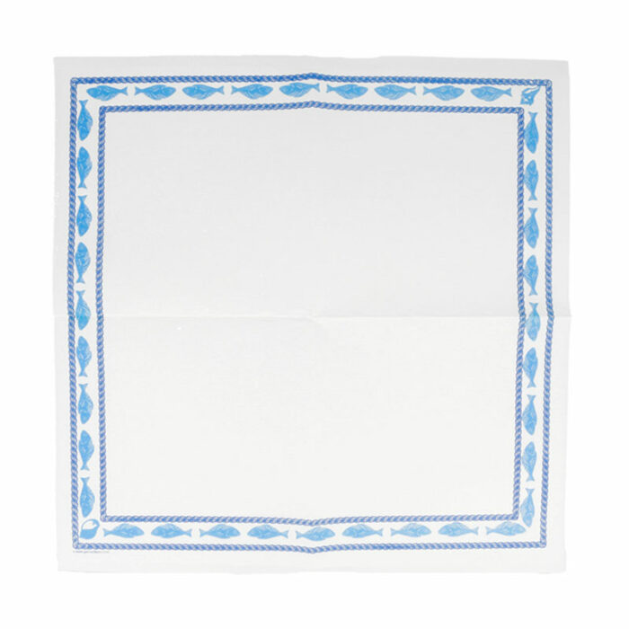 Serviette en pure cellulose ouate bleu 2 plis 40x40 cm