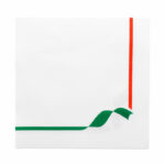 Serviette en pure cellulose ouate vert et rouge 2 plis 40x40 cm taille max