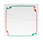 Serviette en pure cellulose ouate vert et rouge 2 plis 40x40 cm déplié