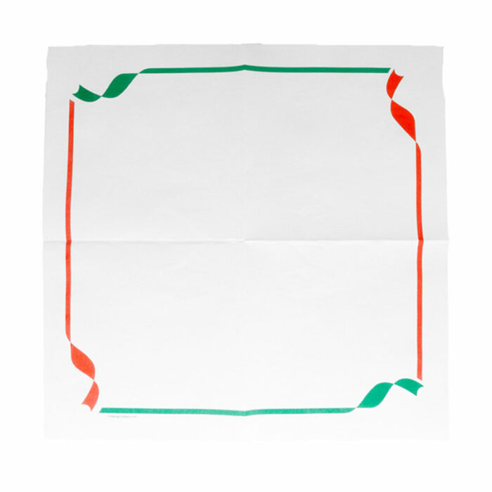 Serviette en pure cellulose ouate vert et rouge 2 plis 40x40 cm déplié