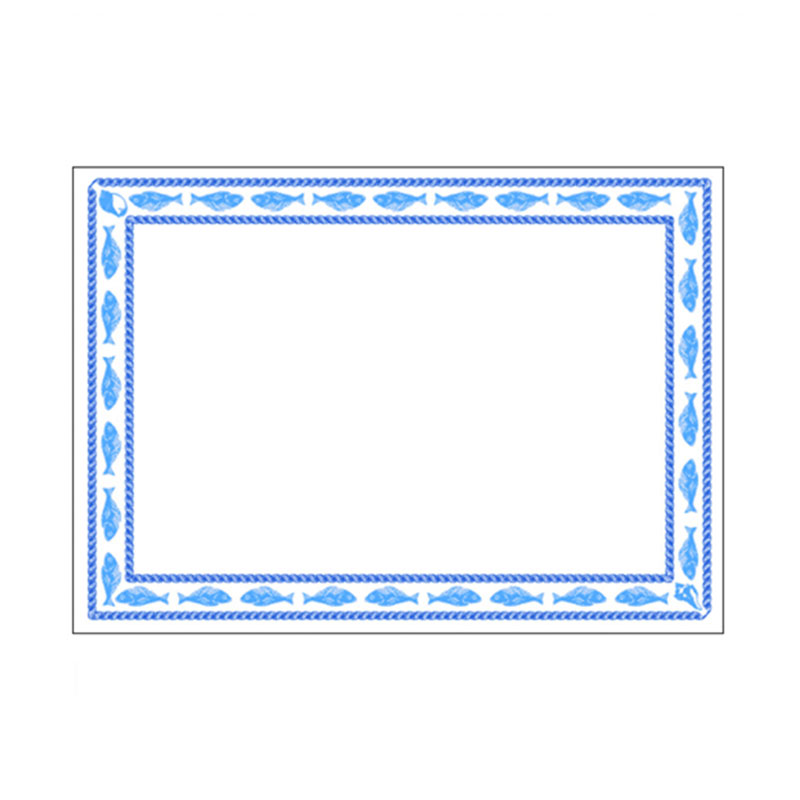 set de table rectangulaire en cellulose pure ouate bleu 'Marisquería' 2 plis 31x43 cm