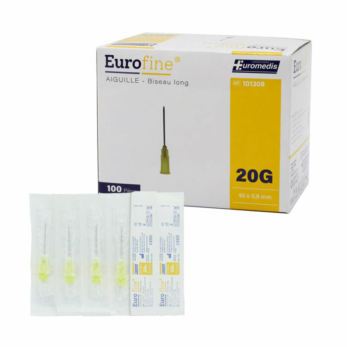 Aiguilles hypodermiques 20G jaune Eurofine