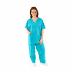 Pyjama turquoise à usage unique avec poches médicale